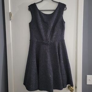 Betsy & Adam Shimmer Glitter Fit and Flare Cocktail Dress